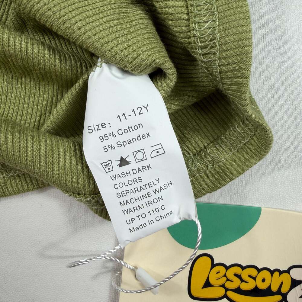 LessonZoo Ribbed Crew Neck Raglan Short Sleeve Ruched Side T-Shirt - Picture 4 of 7